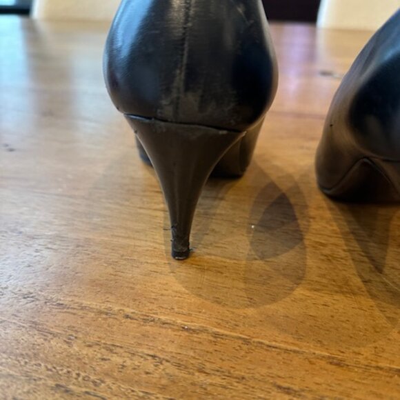 Vintage Gianni Versace Black Leather Heels EU Size 36 - Picture 5 of 8